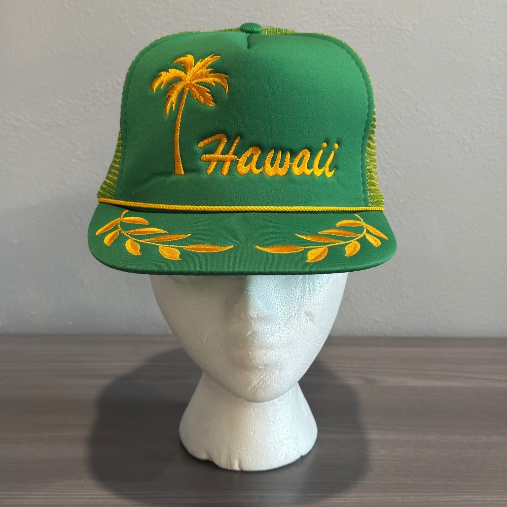 Vintage Hawaii Trucker Hat East-West Aloha Corp Taiwan‎ Mesh Snapback Rope Cap